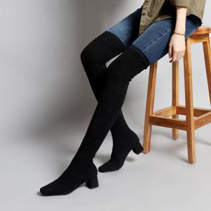 [바닐라슈] 파로스 스웨이드 삭스 스판 니하이 롱부츠(5cm)