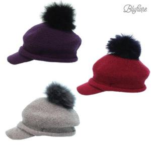 [블루피오레] 퍼 포인트 니트 헌팅캡 모자 BFH588