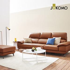 [자코모] 엘리오Ⅰ 3.5인 천연면피 소가죽 소파+스툴