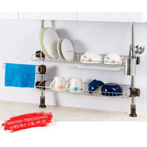 기둥식 식기건조대 폭600 2단 주방수납선반
