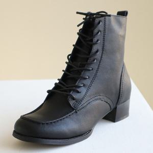 [포크슈즈] 천연가죽 화이트 여성 워커 3.5cm