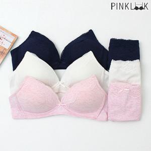 [핑크룩] 타임코튼 노와이어 브라팬티 6종세트