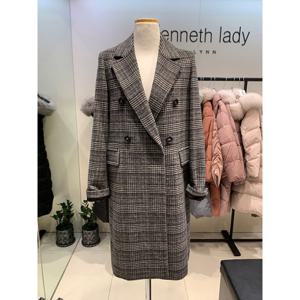 [케네스레이디]체크일자코트 EGHCJK97