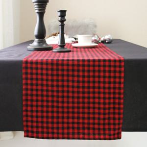 블랙&레드 체크 테이블러너(2인)