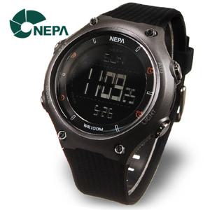 [네파] NEPA 월드타임 전자 방수 학생 군인시계 N341-BLACK