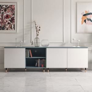 비앙스 켈른 터쿼이즈 2400 높은거실장A 수납장