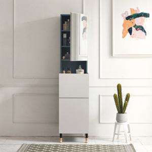 비앙스 켈른 터쿼이즈 틈새 입식화장대_수납거울