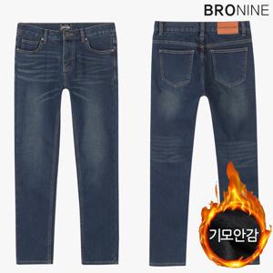 남자 기모청바지  진청 캣워싱 일자청바지  BY187-2