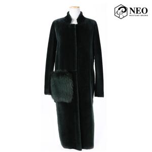 [네오] 리버시블 폭스퍼 포켓 리얼 무스탕 롱코트