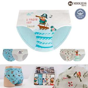 캐리비안 순면 남아삼각팬티 아동속옷 5종세트