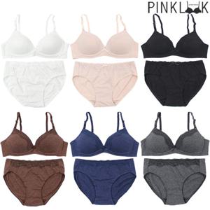 [핑크룩] 코튼 노와이어 브라팬티 여성속옷 2종/택1
