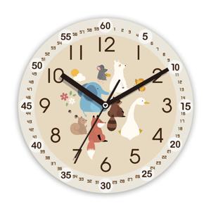 하루아홈 ED1008동물친구들 30cm교육용아이시계공부무소음벽시계
