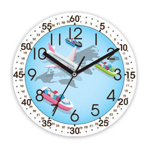 하루아홈 ED1014지구비행기 30cm교육용아이시계공부무소음벽시계