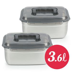 키친아트 멘토 스텐밀폐용기 핸디 3호 3.6L x 2개