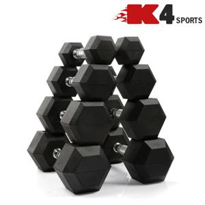 K4스포츠 K4-70 고무코팅 블랙 육각덤벨아령15kg