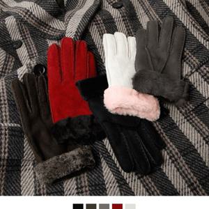 [걸스나인]여성 가죽 무스탕 장갑