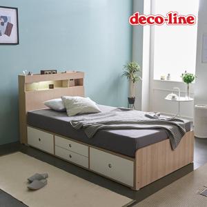 데코라인 코넬 피카 LED 수납 침대 SS+독립매트 DKN075C (착불)