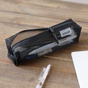 단순생활 메쉬 펜 파우치 대학생 필통 블랙