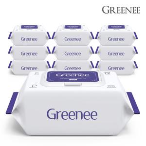 그리니 프리미엄 아기물티슈 70gsm 퍼플 72매 X 10팩 캡형