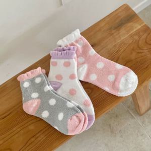 [NY코튼클럽]여성 극세사 레이스도트 수면 양말 8010 10족