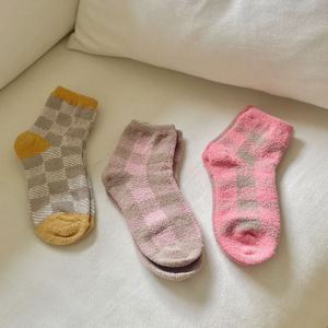 [NY코튼클럽] 여성 극세사 체크 수면 양말 8009 10족