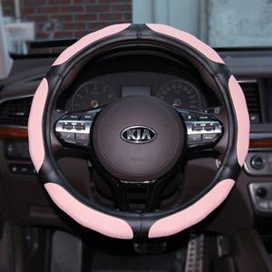 레전드 자동차 인조가죽 핑크 핸들커버 370~380mm공용