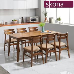 [스코나]앨리다 원목 6인 식탁세트(일반형)