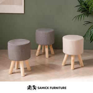 [삼익가구]미스티 원형 원목 스툴 화장대 의자