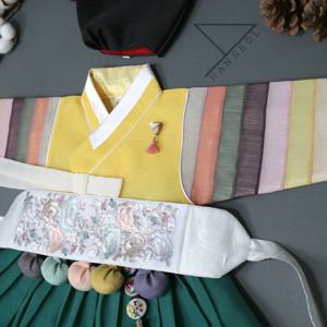 한설한복 1691.S 별빛 노란 색동 여아한복