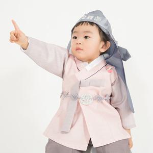 한설한복 H.5607 럭스 핑크 남아쾌자한복