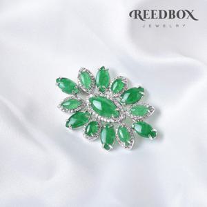 [리드박스] [선물포장] 혼주 웨딩 그린 선셋 비취옥 브로치