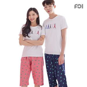 포이 특면 8부 선인장 커플파자마/잠옷/홈웨어/면파자마