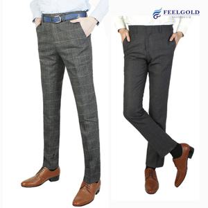 [필골드] k700nk703 모직체크 노턱정장바지-v