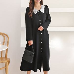 빅사이즈 소프트빈티지원피스 카라 레이스 정장임부복