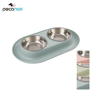 [피카노리] 애견 반려동물 2구 파스텔 식기 밥그릇 PECA4004