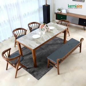 케미에르 세인트 6인 세라믹 원목식탁SET(벤치형) KHD-953