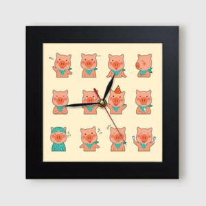 아트박스/꾸밈 ct855-동물들의귀여운감정표현_미니액자벽시계