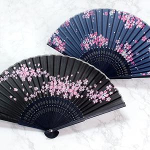 [박씨상방] 수공예 타공 벚꽃 접부채(검정,남색)