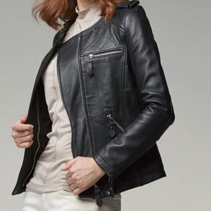 [레더프로스트] SLF204B 스티치체스 짚업 천연양가죽 자켓