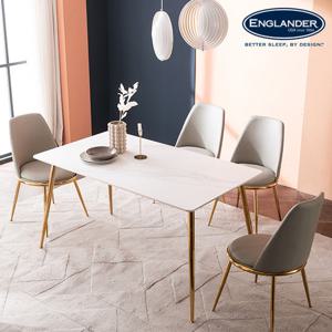 잉글랜더 피닉스 마블화이트 통세라믹 4인용 식탁 세트 의자4