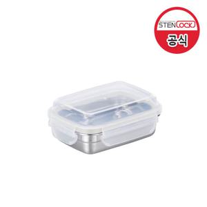 스텐락 뉴큐브 직사각3호 350ml 스텐 반찬통 밀폐용기