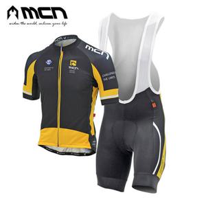 MCN 이녹스옐로우 반팔+4부 빕슈트 자전거의류세트