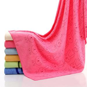 플로레스 래빗/베어 프린팅 비치타올