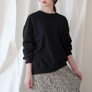 여성 삼단쭈리 파스텔 박시 맨투맨 티셔츠_GT8848