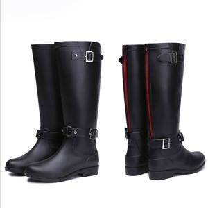 슈즈앤 폭신 뒤 포인트 롱 레인부츠 sn1022