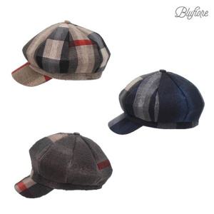 [블루피오레] 체크 린넨 육각 헌팅캡 BFH683