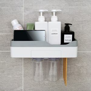 한고세 욕실 화장실 선반 수납 칫솔꽂이+양치컵2개