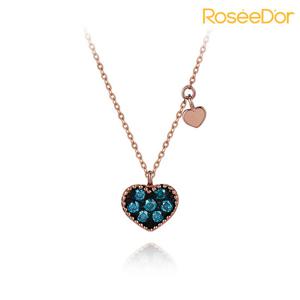 [로제도르] 쁘띠블루하트 다이아 목걸이_211700352