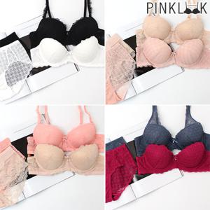 [핑크룩] 데일리 코튼/레이스 브라팬티 여성속옷4종+선물