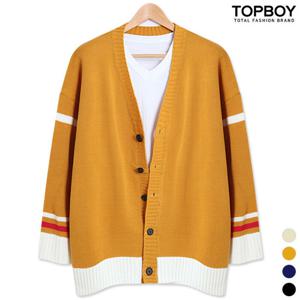 [탑보이][탑보이] 소매 배색 오버핏 가디건(NL001)